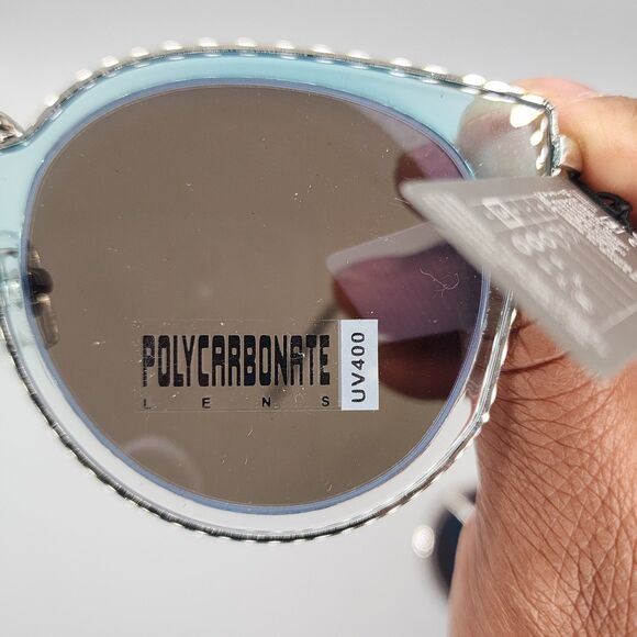 Sunglasses Butterfly Frame Round Mirrored Lens  Set Of 3 Pink Grey Blue Retro - Picture 8 of 10